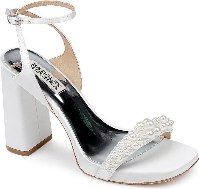 Badgley Mischka Women's Calida Square Toe Adorned High Heel Platform Sandals