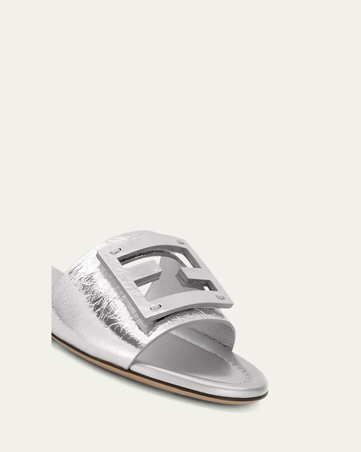 Baguette FF Tube Metallic Medallion Flat Sandals - Image 2