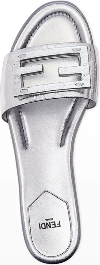 Baguette FF Tube Metallic Medallion Flat Sandals - Image 2