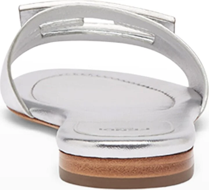 Baguette FF Tube Metallic Medallion Flat Sandals - Image 6