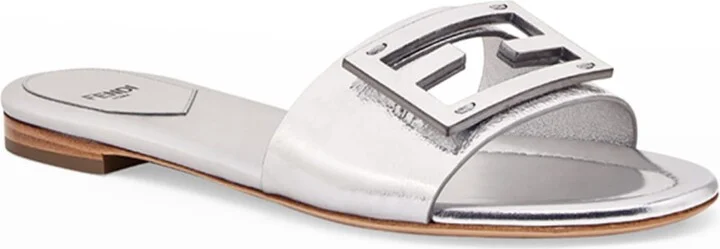 Baguette FF Tube Metallic Medallion Flat Sandals - Image 11