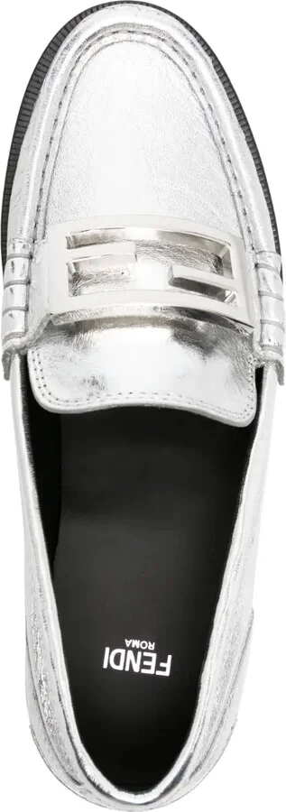 Baguette metallic leather loafers - Image 4