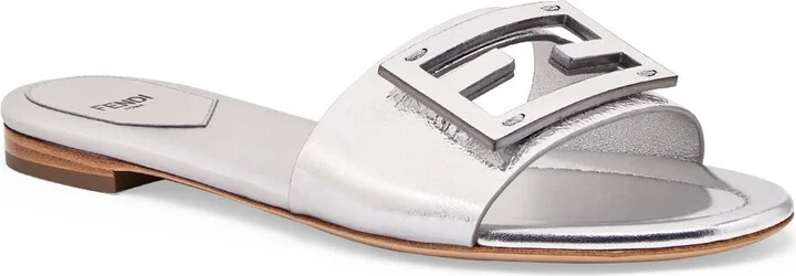 Baguette Metallic Slide Sandal