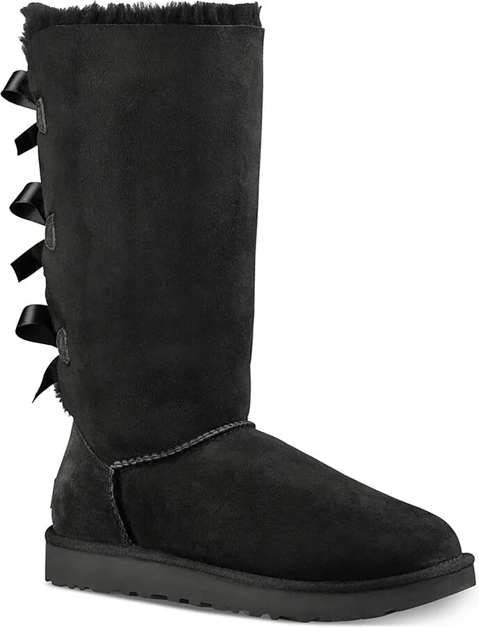 Bailey Bow II Tall Womens Suede Pull On Shearling Boots