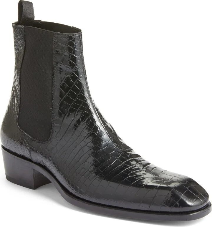 Bailey Croc Embossed Chelsea Boot