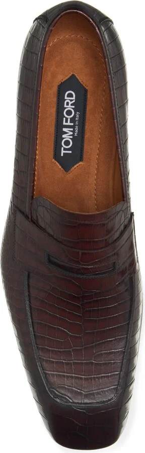 Bailey Croc Embossed Penny Loafer - Image 5