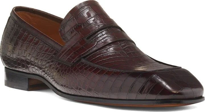 Bailey Croc Embossed Penny Loafer