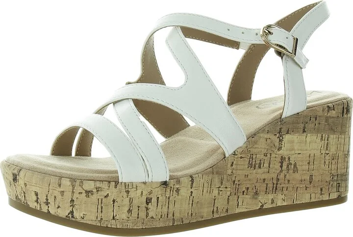 Bailey Womens Faux Leather Platform Sandals