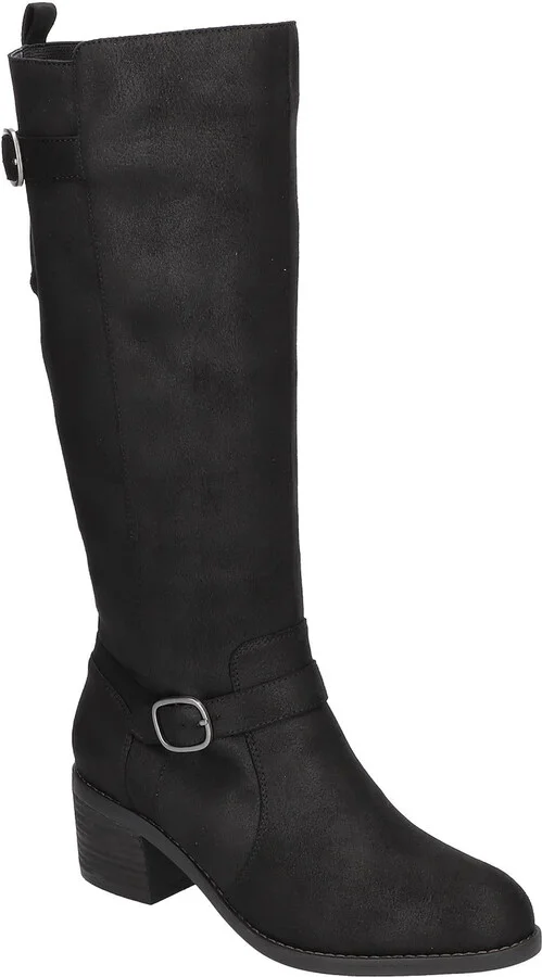 Baina Womens Faux Suede Side Zip Knee-High Boots