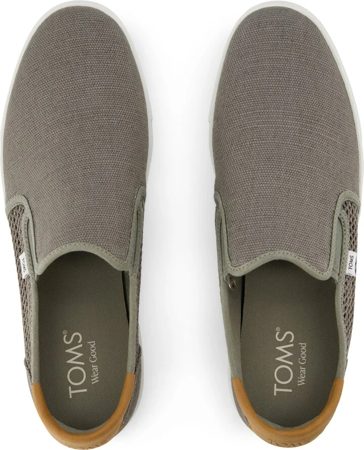 Baja 2.0 Slip On Sneaker Vetiver Grey Legacy Canvas and Textured Mesh - Image 4