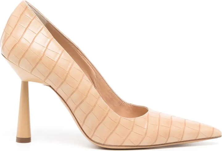 Balantine 100mm crocodile-effect pumps