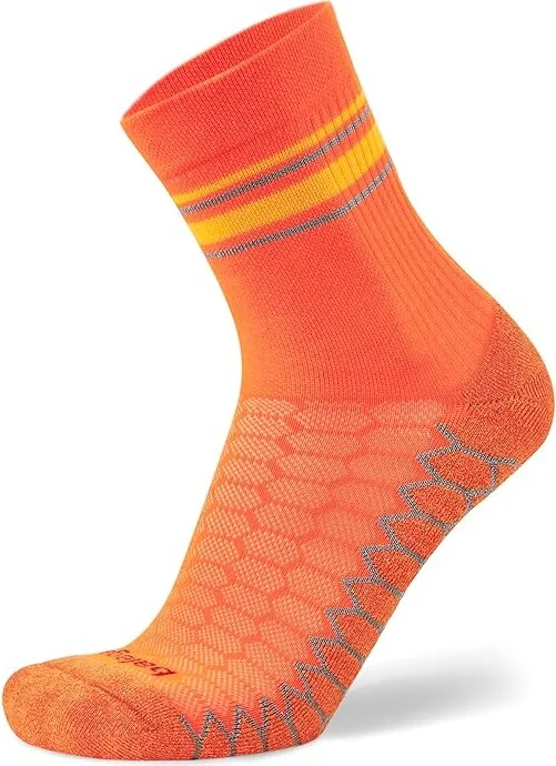 balega Silver Mini-Crew No Show Socks Shoes Neon Orange : LG (US Men's Shoe 9.5-11.5 - Women's Shoe 11-13), Mesh/Microfiber/Nylon