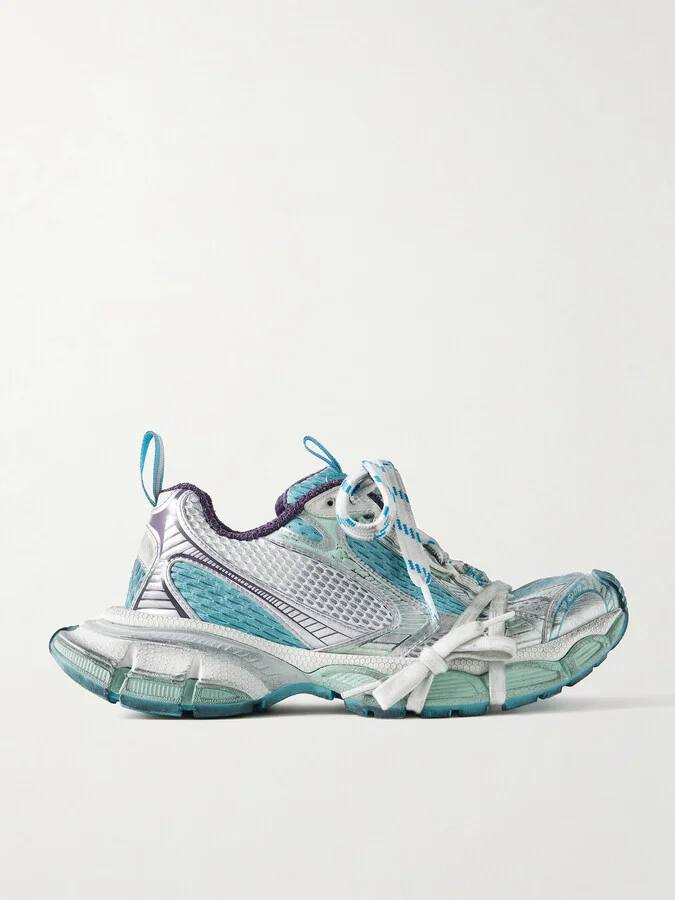 Balenciaga - 3xl Leather-trimmed Mesh And Rubber Sneakers - Blue