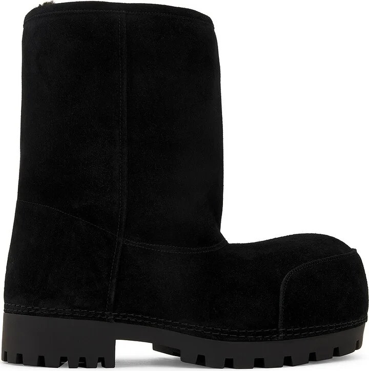 Balenciaga Alaska Fur Low Boot in Black