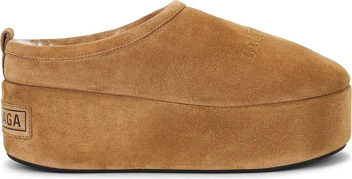 Balenciaga Alaska Platform Slide in Brown