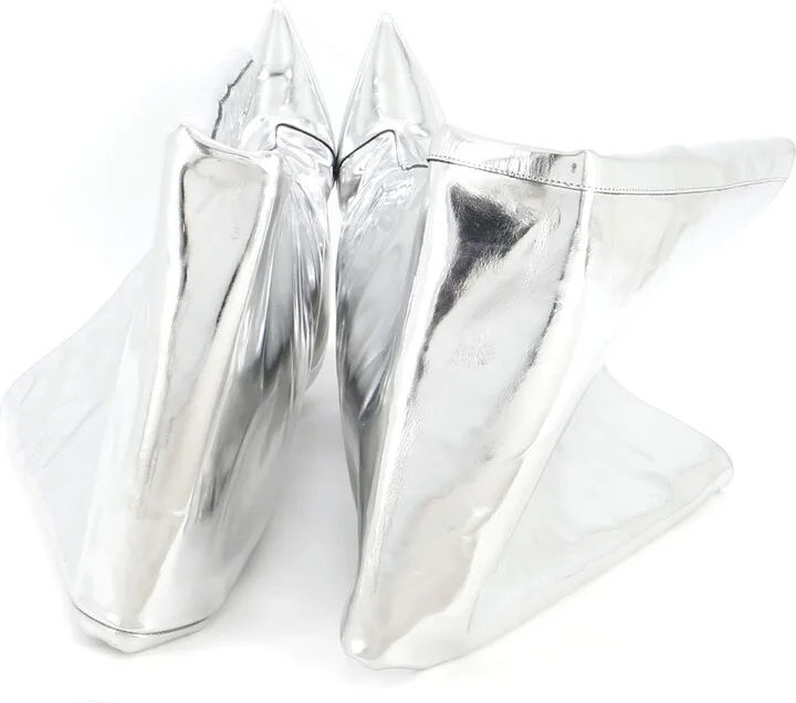 Balenciaga All The Time Over the Knee Boots Metallic Leather - Image 2