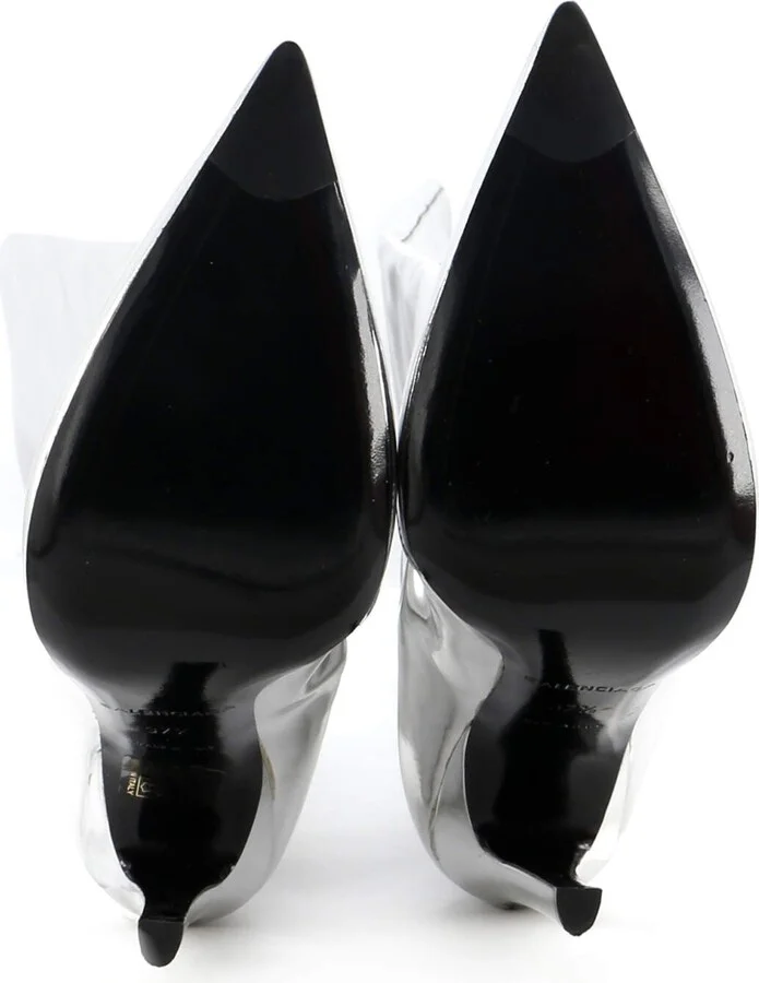 Balenciaga All The Time Over the Knee Boots Metallic Leather - Image 4