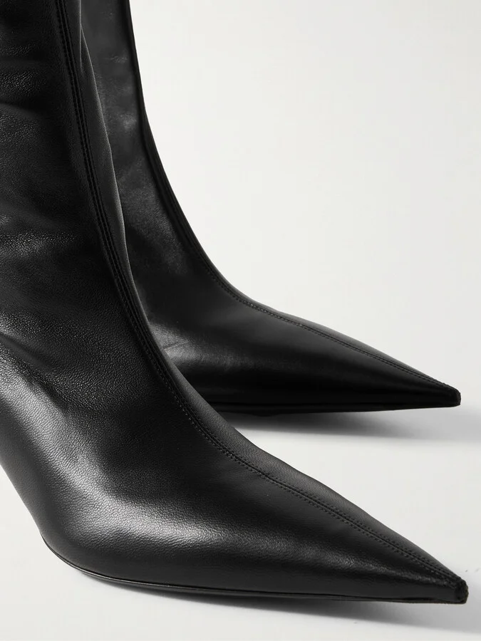 Balenciaga - Avenue Leather Over-the-knee Boots - Black - Image 4