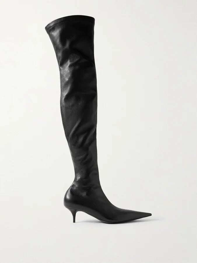 Balenciaga - Avenue Leather Over-the-knee Boots - Black