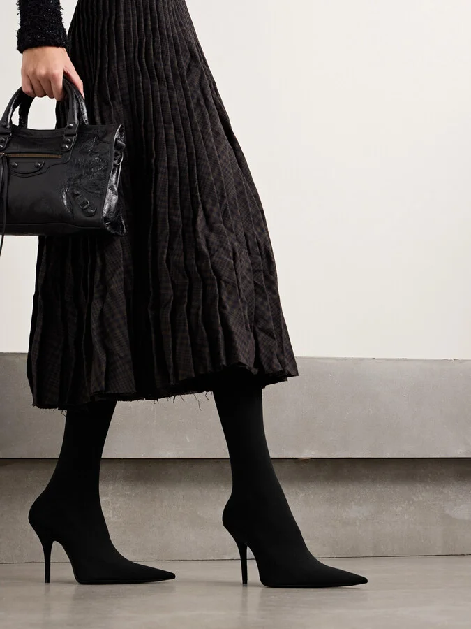 Balenciaga - Avenue Stretch-knit Over-the-knee Boots - Black - Image 2