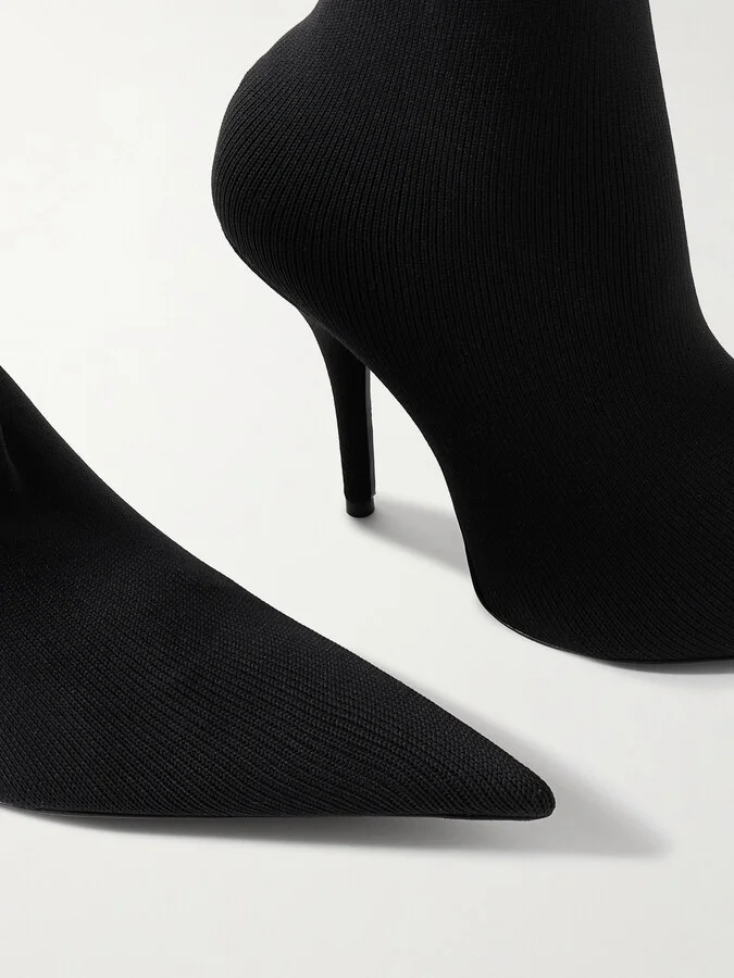 Balenciaga - Avenue Stretch-knit Over-the-knee Boots - Black - Image 4