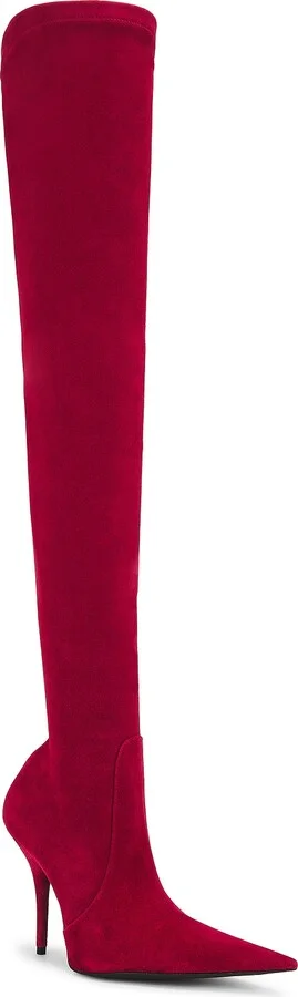 Balenciaga Avenue Suede H110 Boot in Red - Image 2