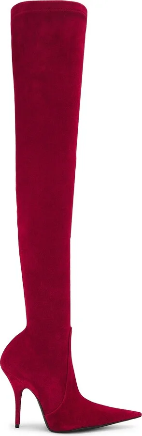 Balenciaga Avenue Suede H110 Boot in Red