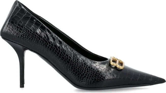 Balenciaga BB Logo Plaque Pointed Toe Pumps