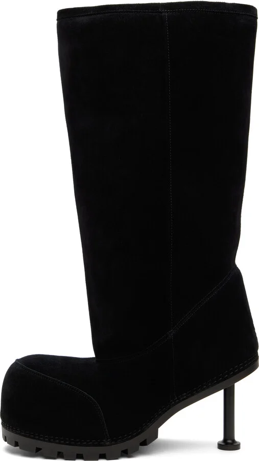 Balenciaga Black Alaska Fur 90mm High Boots - Image 3