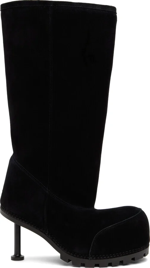 Balenciaga Black Alaska Fur 90mm High Boots