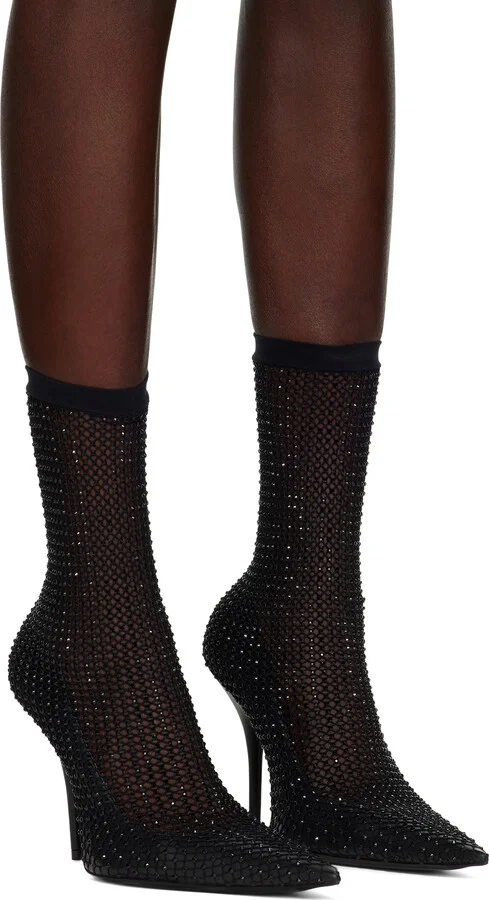 Balenciaga Black Avenue 110mm Bootie Heels - Image 4