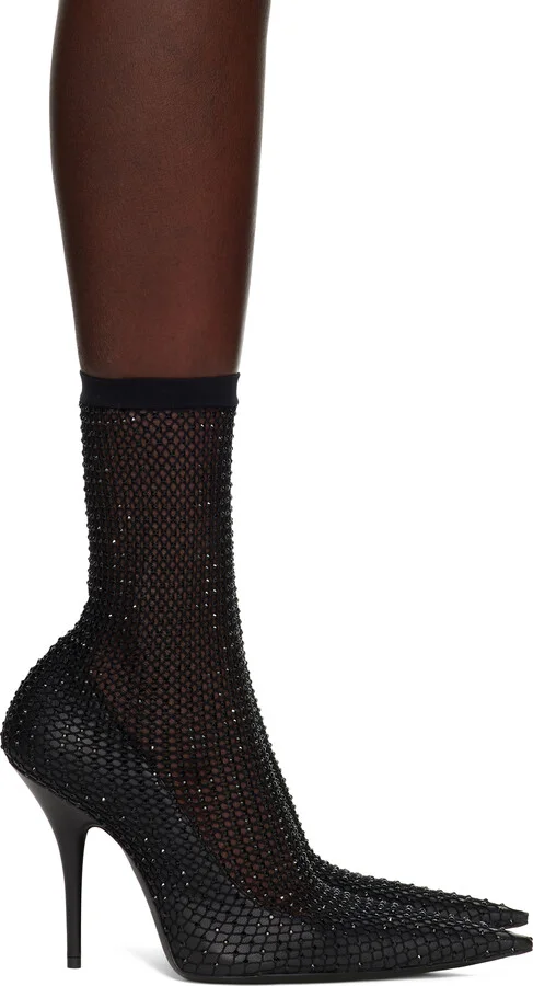 Balenciaga Black Avenue 110mm Bootie Heels