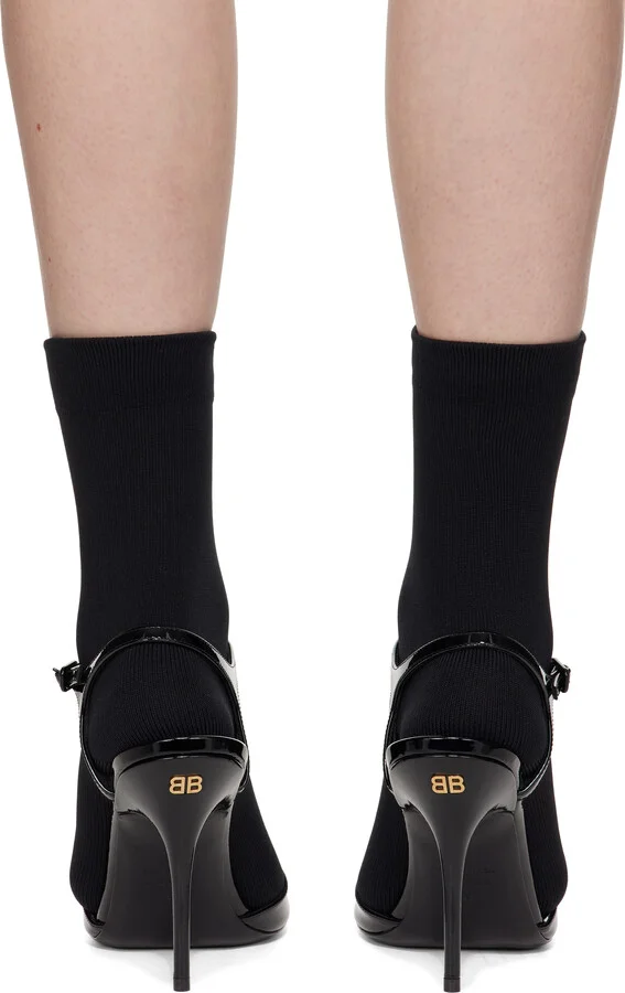 Balenciaga Black Avenue Sock 110 Heeled Sandals - Image 2