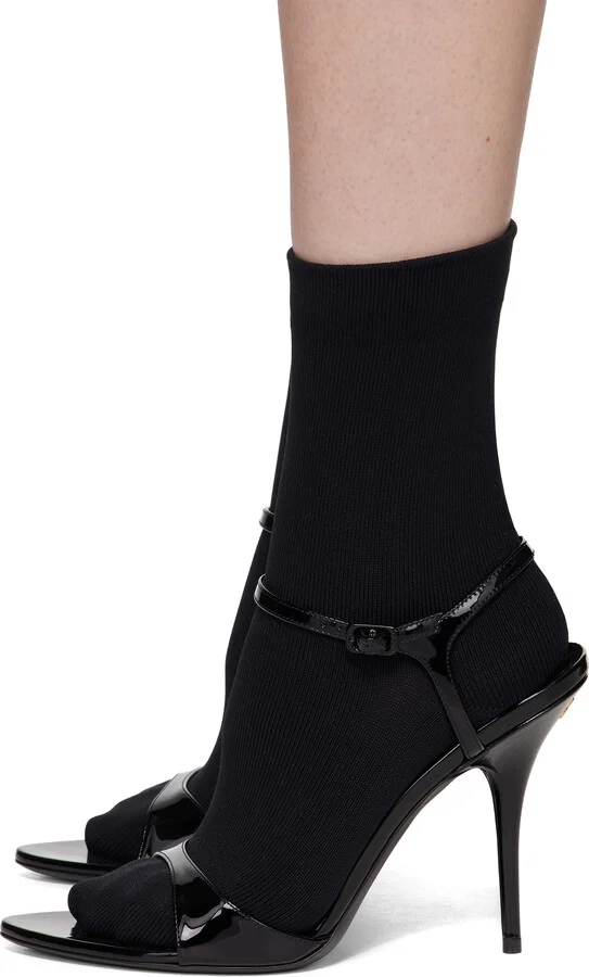Balenciaga Black Avenue Sock 110 Heeled Sandals - Image 3