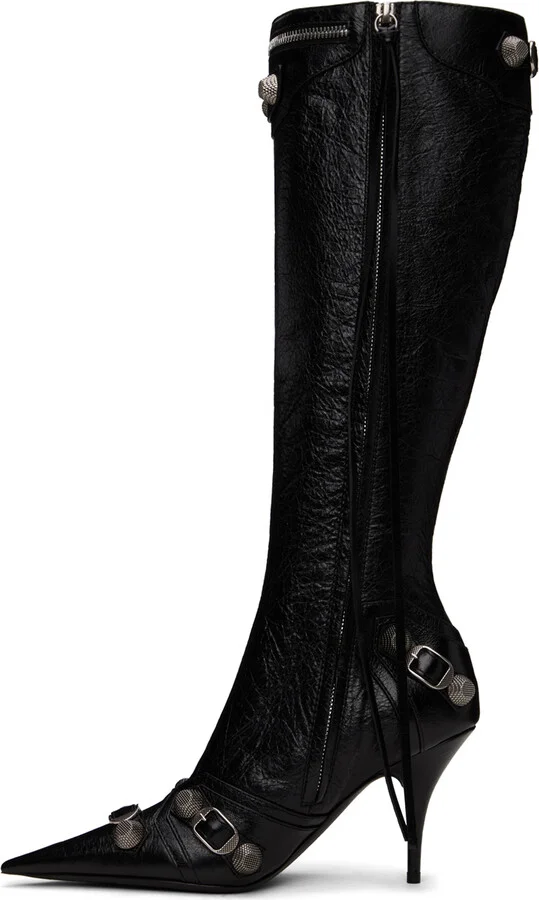 Balenciaga Black Cagole 90mm Tall Boots - Image 3