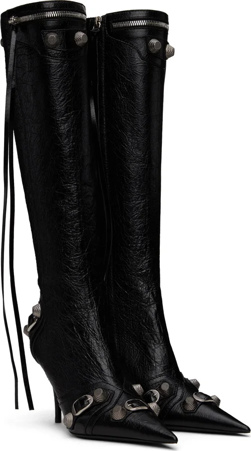 Balenciaga Black Cagole 90mm Tall Boots - Image 4