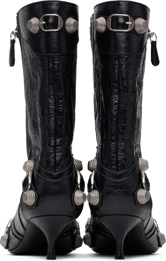Balenciaga Black Cagole Wide 50mm Boots - Image 2