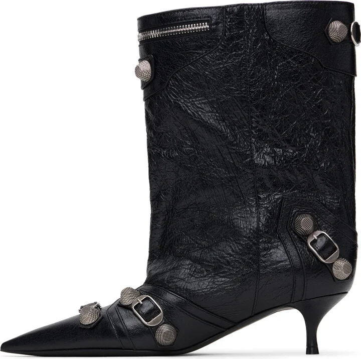 Balenciaga Black Cagole Wide 50mm Boots - Image 3