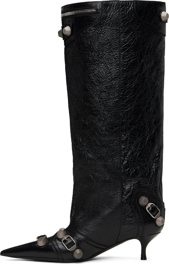 Balenciaga Black Cagole Wide 50mm Boots - Image 3