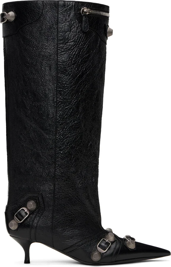 Balenciaga Black Cagole Wide 50mm Boots