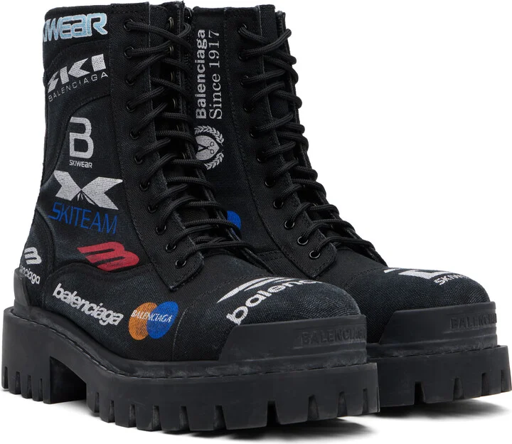 Balenciaga Black Combat Strike L20 'Skiwear' Boots - Image 4