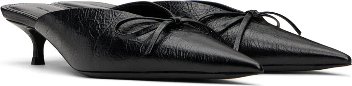 Balenciaga Black Knife Bow 40mm Mules - Image 4