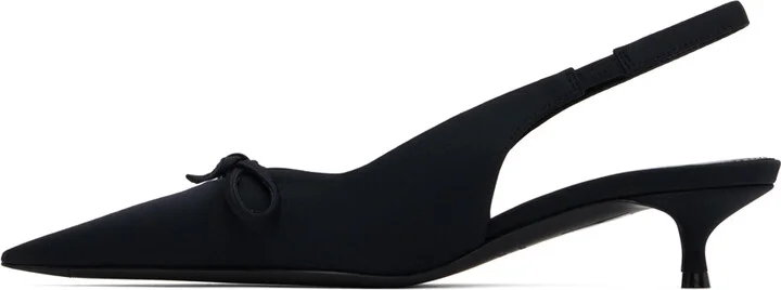 Balenciaga Black Knife Bow Slingback 40 Heels - Image 3