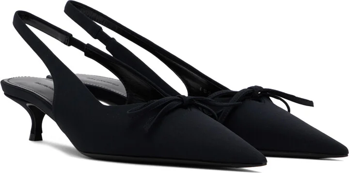 Balenciaga Black Knife Bow Slingback 40 Heels - Image 4