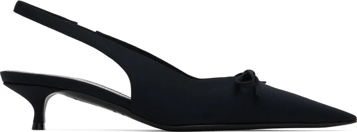 Balenciaga Black Knife Bow Slingback 40 Heels
