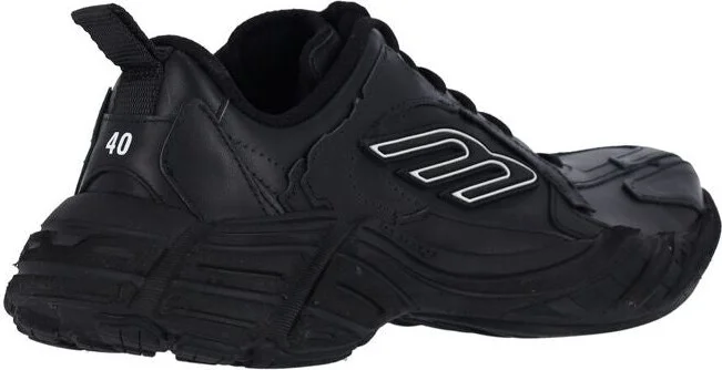 Balenciaga Black Leather Monday Sneakers - Image 3