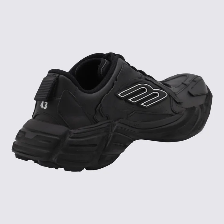 Balenciaga Black Leather Monday Sneakers - Image 3