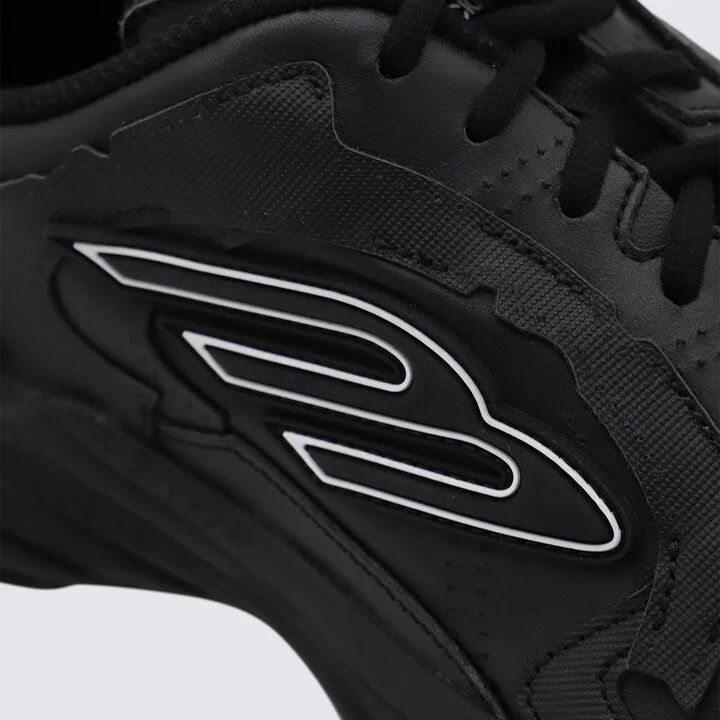 Balenciaga Black Leather Monday Sneakers - Image 4