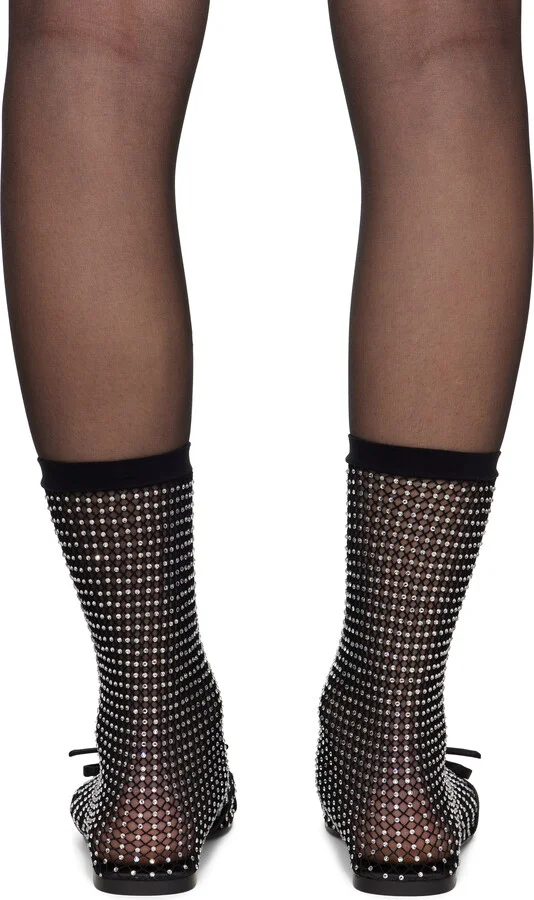 Balenciaga Black Leopold Bootie Ballerina Flats - Image 2