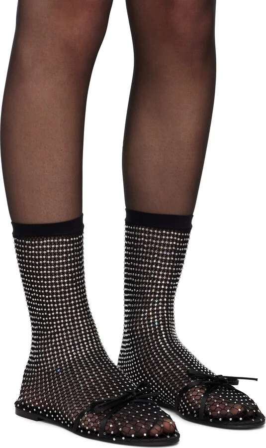 Balenciaga Black Leopold Bootie Ballerina Flats - Image 4